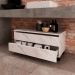 Balcão para Gabinete de Banheiro 2 Gavetas com Rodízios Mármore Branco
