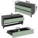 Balcão para Gabinete de Banheiro 2 Gavetas com Rodízios Mármore Lunar/Verde Mar