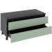 Balcão para Gabinete de Banheiro 2 Gavetas com Rodízios Mármore Lunar/Verde Mar