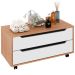 Balcão para Gabinete de Banheiro 2 Gavetas e Rodízios Amêndoa/Branco