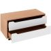 Balcão para Gabinete de Banheiro 2 Gavetas e Rodízios Amêndoa/Branco