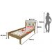 Cama de Solteiro 97,7x96x92cm MDP Tecnomobili  CM8006 Amêndoa Branco até 130kg