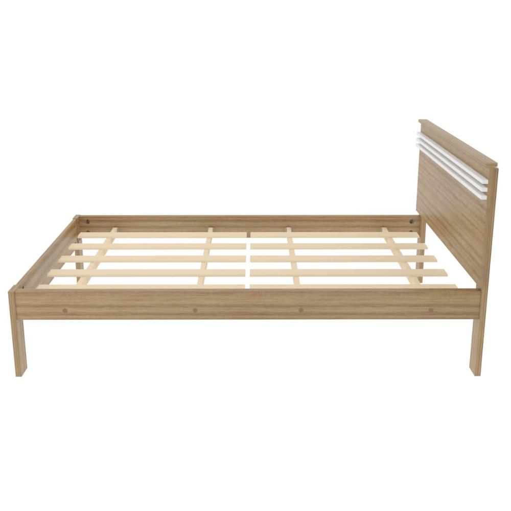 Cama de Solteiro CM8010 Para Colchão de 88cm Amêndoa/Branco Tecnomobili