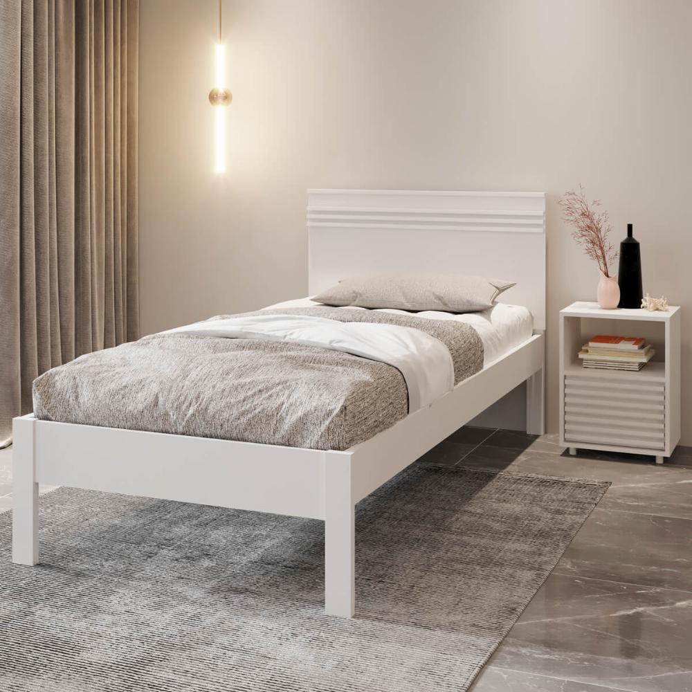 Cama de Solteiro CM8010 Para Colchão de 88cm Branca Tecnomobili