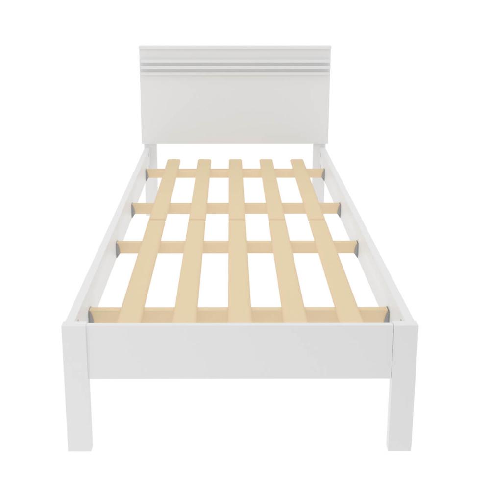 Cama de Solteiro CM8010 Para Colchão de 88cm Branca Tecnomobili