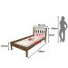 Cama de Solteiro Nogal Branco 96,7x196x92cm MDP Tecnomobili CM8006 até 130kg