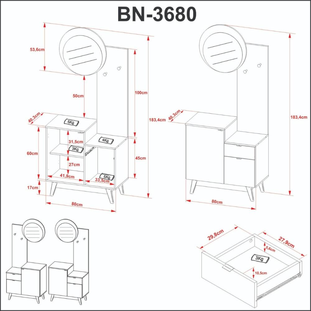 Conjunto Para Banheiro 80cm Com Espelho 2 Porta E 1 Gaveta