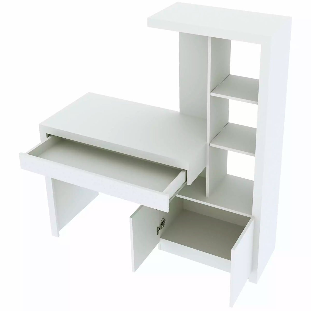 Escrivaninha Estante para Escritório 2 portas 1 Gaveta Branco