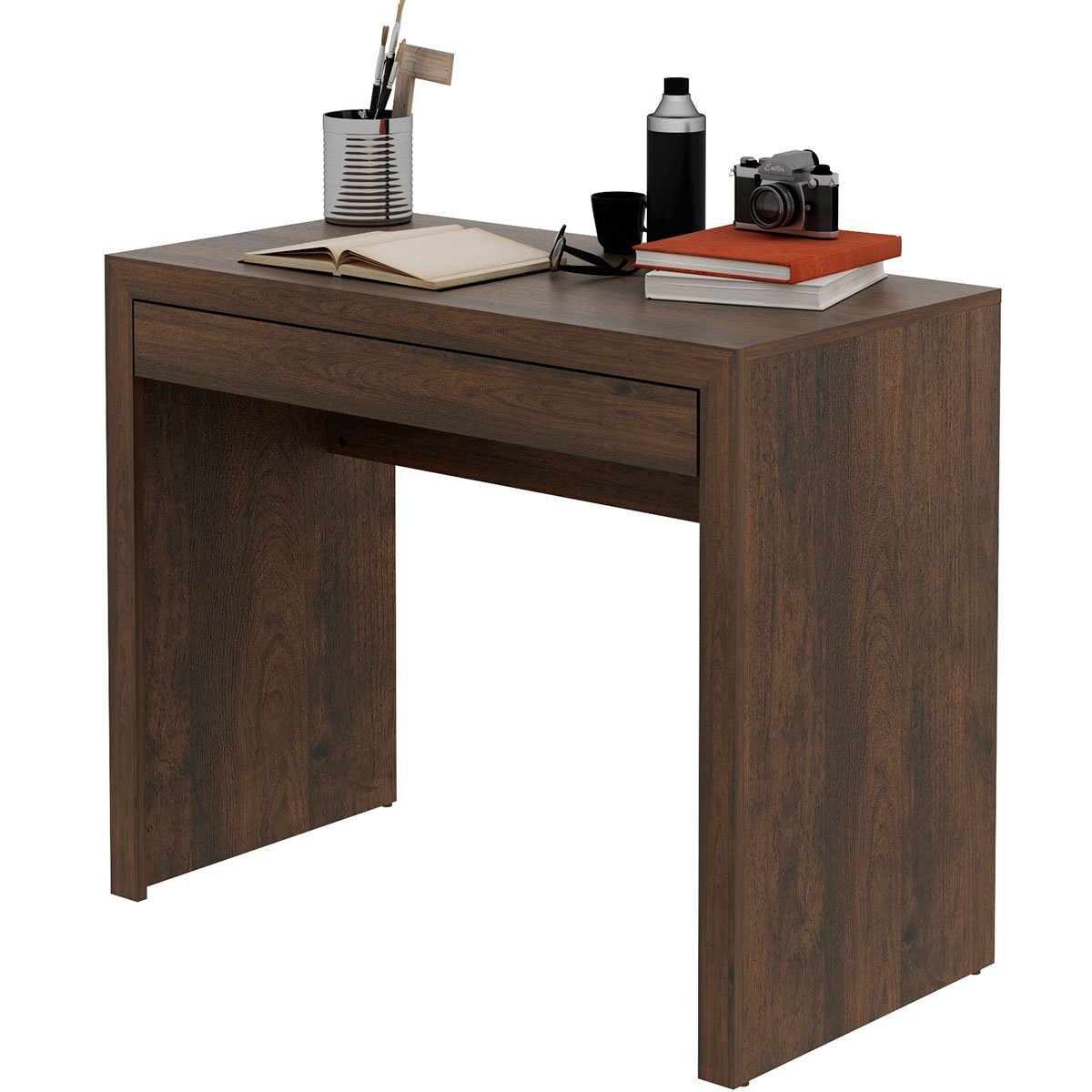 Escrivaninha Mesa de Escritório 90 cm 1 Gaveta Rústico