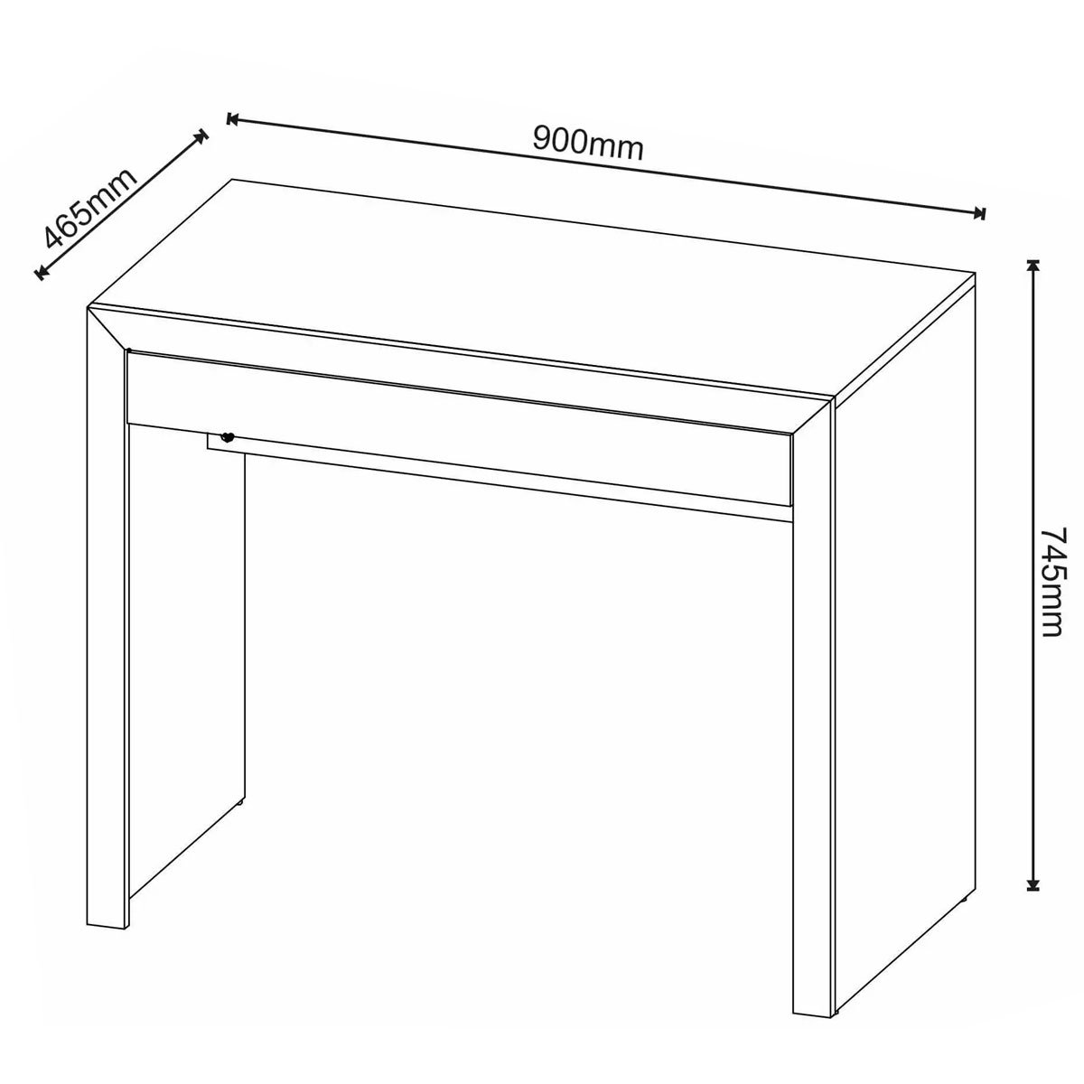 Escrivaninha Mesa de Escritório 90 cm 1 Gaveta Rústico