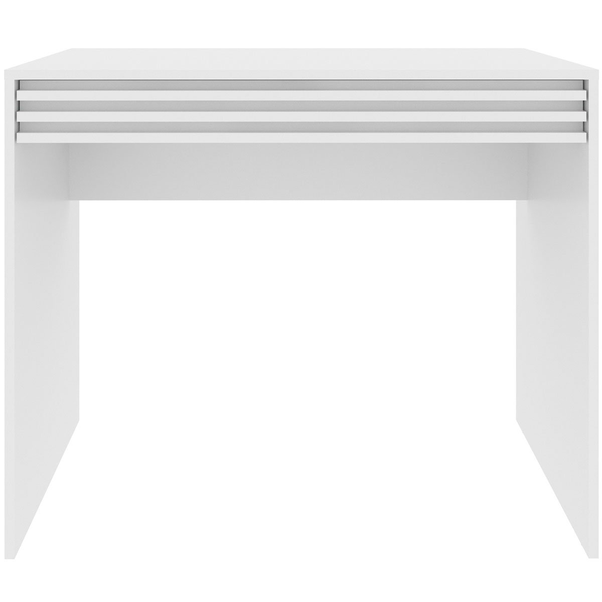 Escrivaninha Mesa de Escritório 90 cm 1 Gaveta Ripado Branco