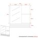 Espelheira para Banheiro 60 cm 2 Prateleiras Sâmia  Amêndoa/Mármore Branco