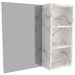 Espelheira para Banheiro 60 cm 3 Nichos Valente Mármore Branco