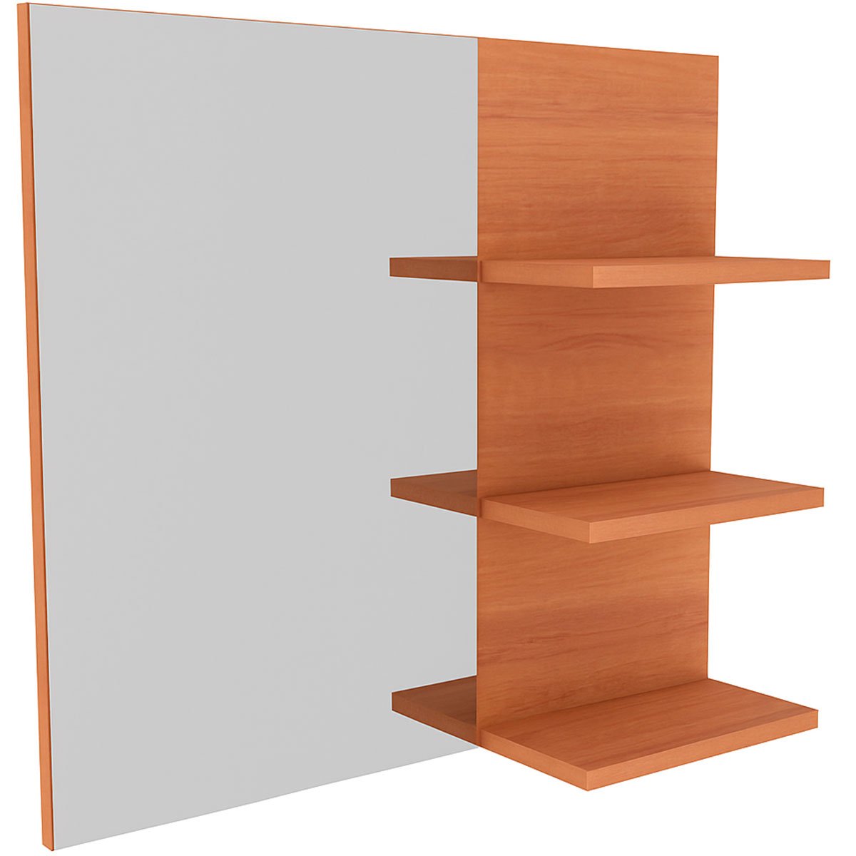 Espelheira para Banheiro 60 cm 3 Prateleiras Romana Amêndoa