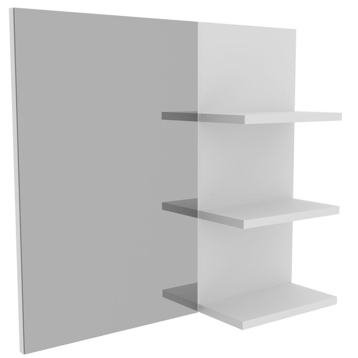 Espelheira para Banheiro 60 cm 3 Prateleiras Romana Branco