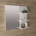 Espelheira para Banheiro 60 cm 3 Prateleiras Romana Mármore Branco