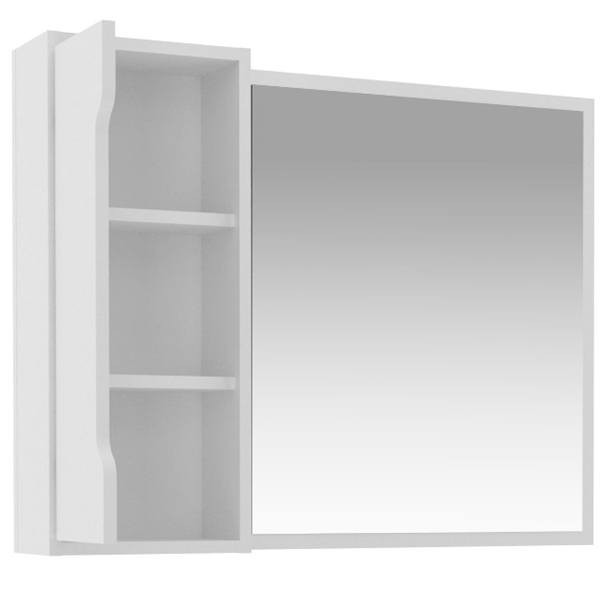 Espelheira para Banheiro 80 cm com 1 Porta Branco
