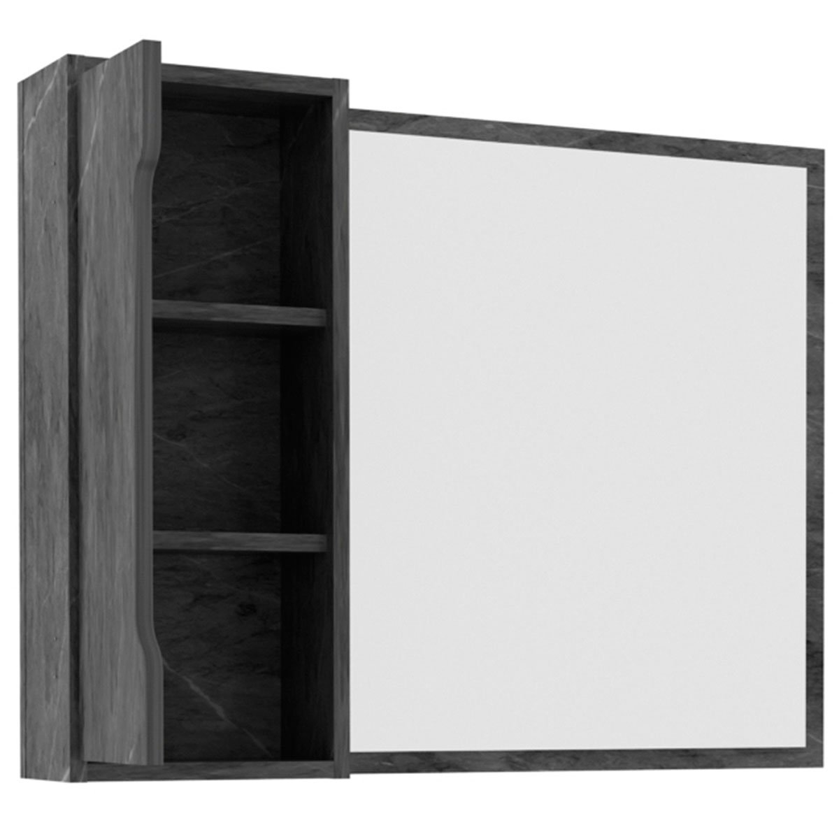 Espelheira para Banheiro 80 cm com 1 Porta Mármore Lunar