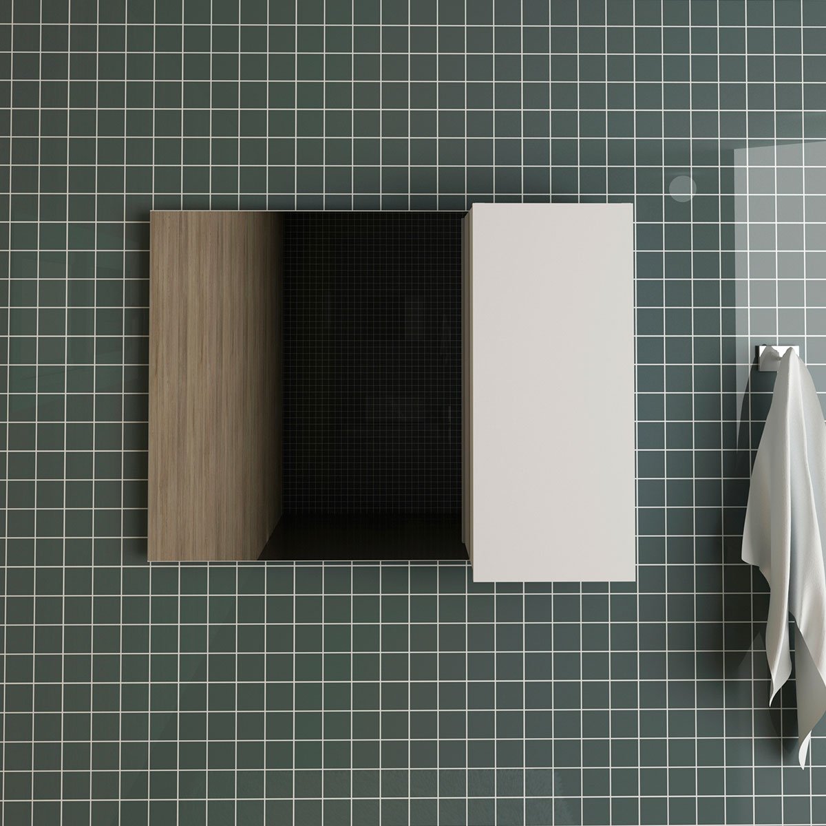 Espelheira para Banheiro 80 cm com 1 Porta Marina Branco