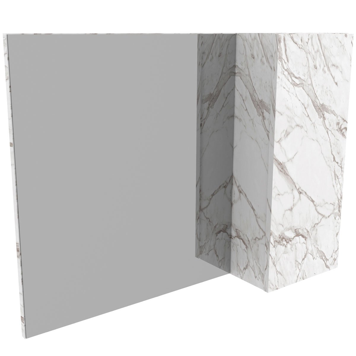Espelheira para Banheiro 80 cm com 1 Porta Marina Mármore Branco