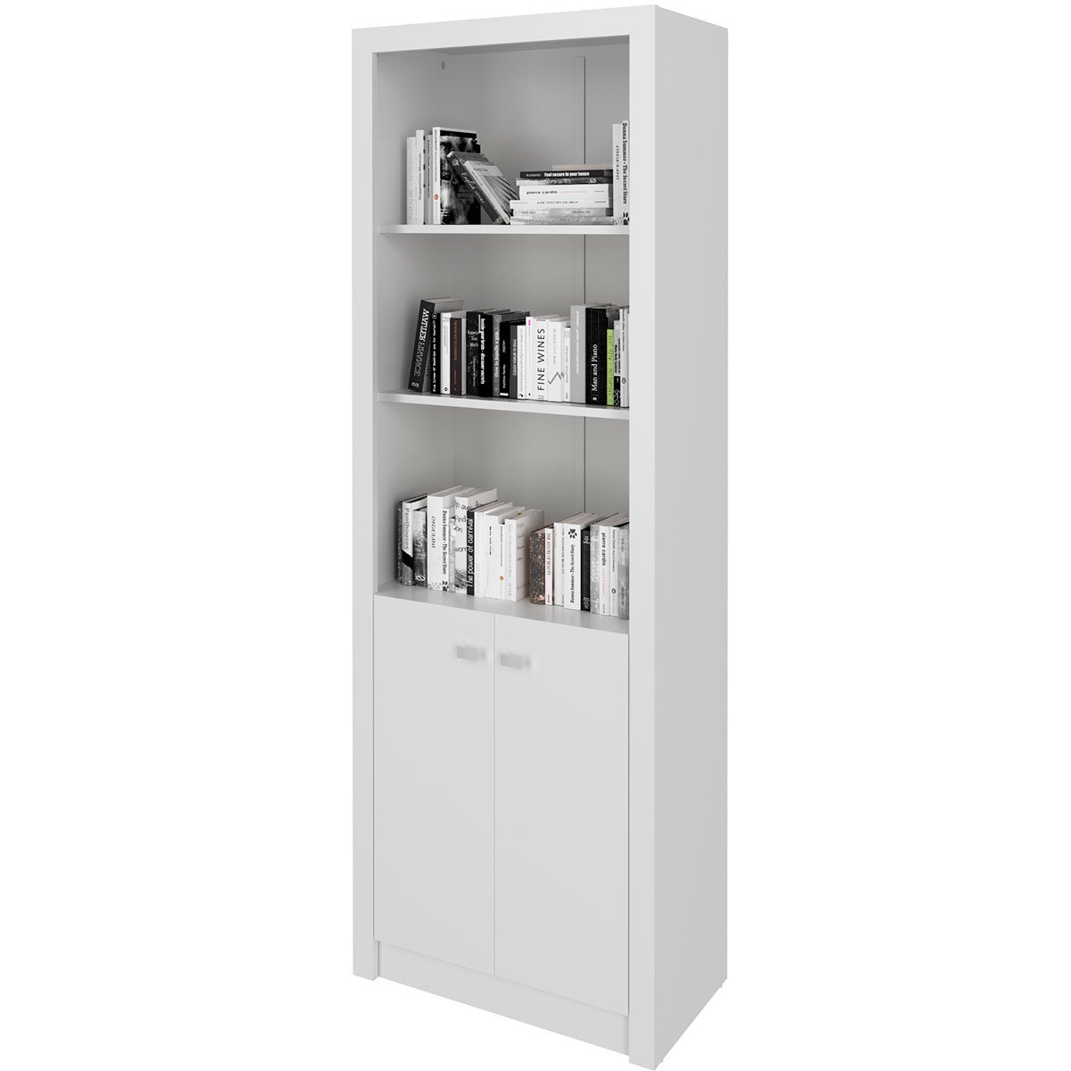Estante Armário Alta Livreiro Multiuso Office 2 Portas Branco