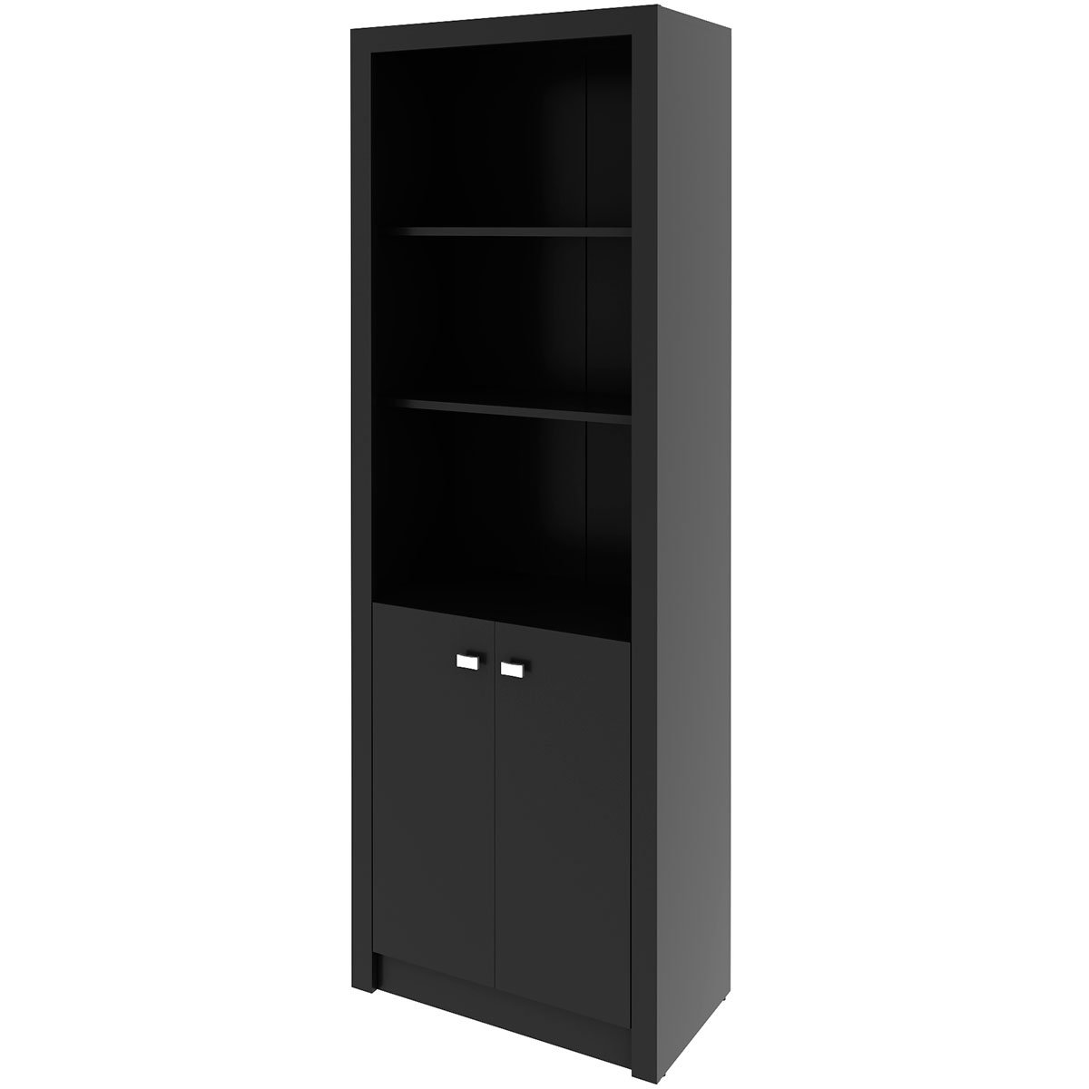Estante Armário Alta Livreiro Multiuso Office 2 Portas Preto