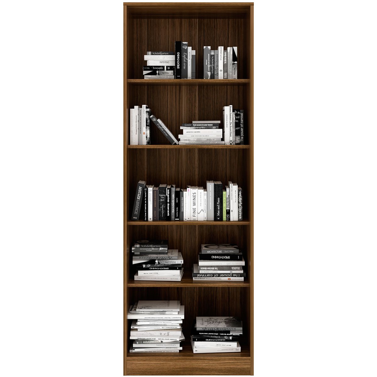 Estante Armário Alta Livreiro Multiuso Office 2 Portas Vidro Nogal