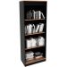 Estante Armário Alta Livreiro Multiuso Office 4 Prateleiras Amêndoa/Preto