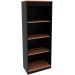 Estante Armário Alta Livreiro Multiuso Office 4 Prateleiras Amêndoa/Preto