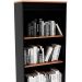 Estante Armário Alta Livreiro Multiuso Office 4 Prateleiras Amêndoa/Preto