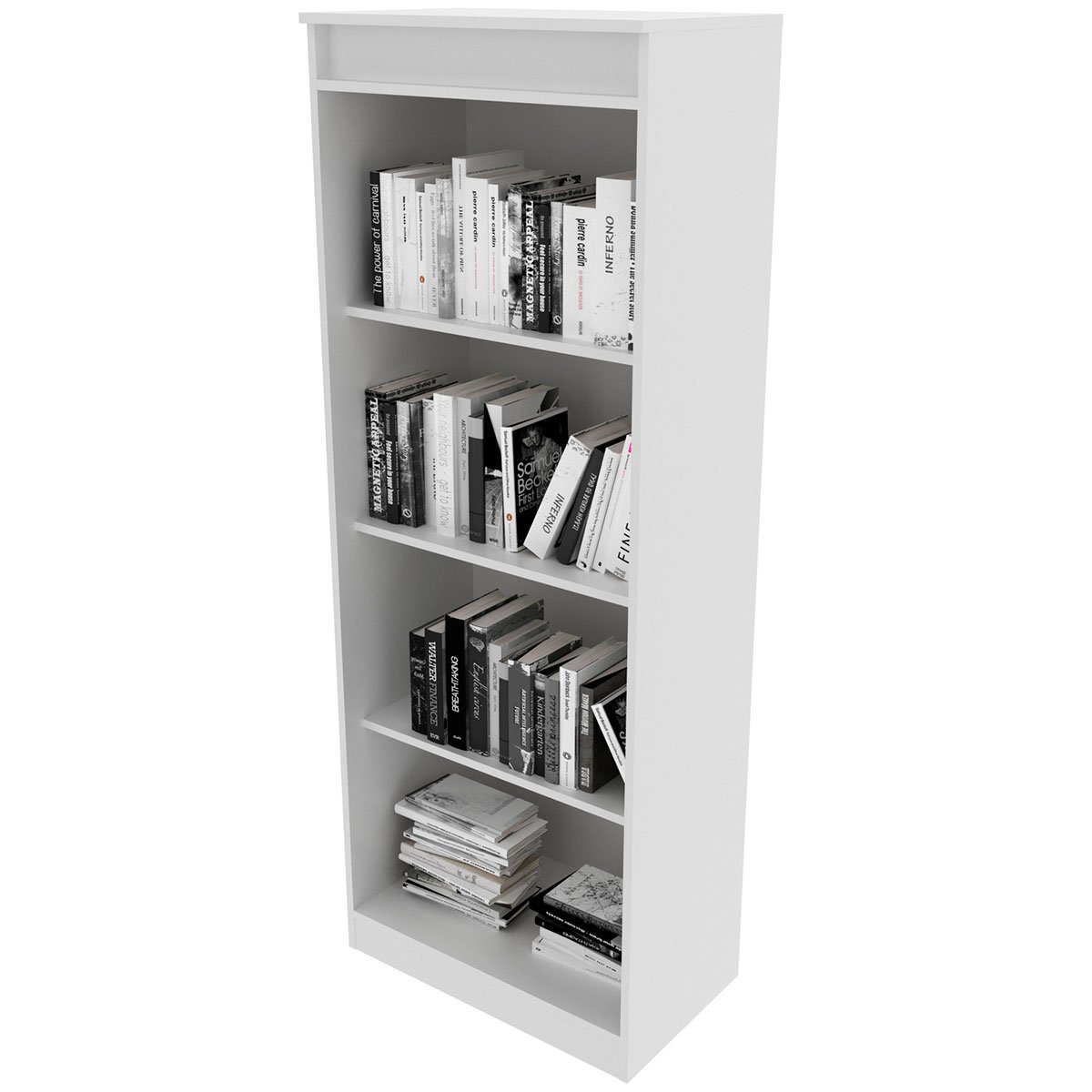 Estante Armário Alta Livreiro Multiuso Office 4 Prateleiras Branco