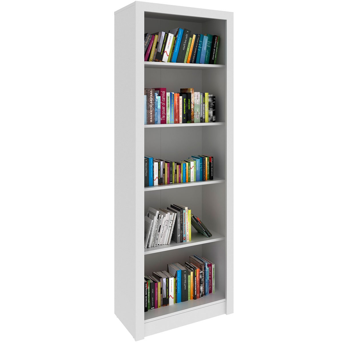 Estante Armário Alta Livreiro Multiuso Office 5 Prateleiras Branco