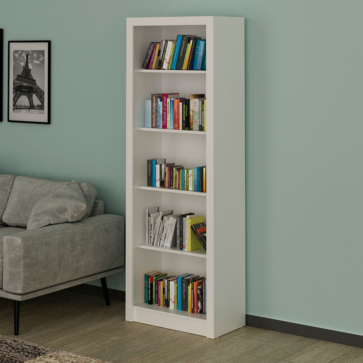 Estante Armário Alta Livreiro Multiuso Office 5 Prateleiras Branco