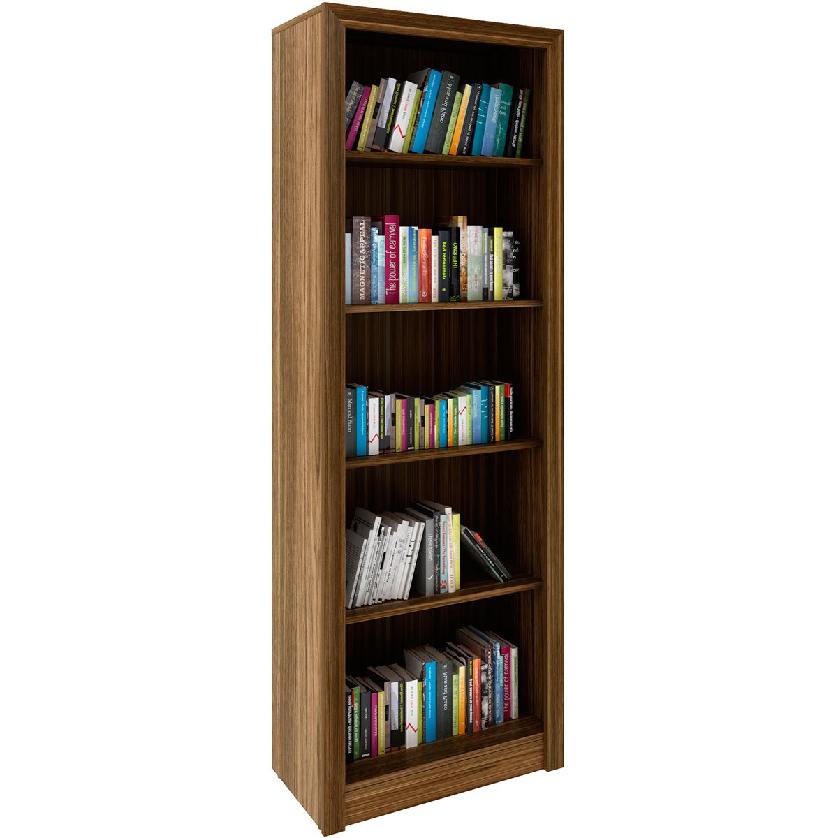 Estante Armário Alta Livreiro Multiuso Office 5 Prateleiras Nogal