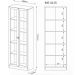 Estante Armário Nogal 59,8x31,5x171,5cm Prateleiras e Portas de Vidro ME4115 Tecnomobili