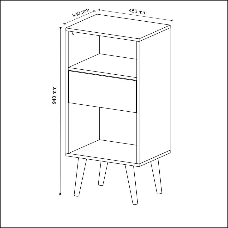 Estante Baixa Natural/Off White