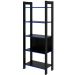 Estante Multiuso Gamer Livreiro Office 5 Prateleiras Preto/Azul