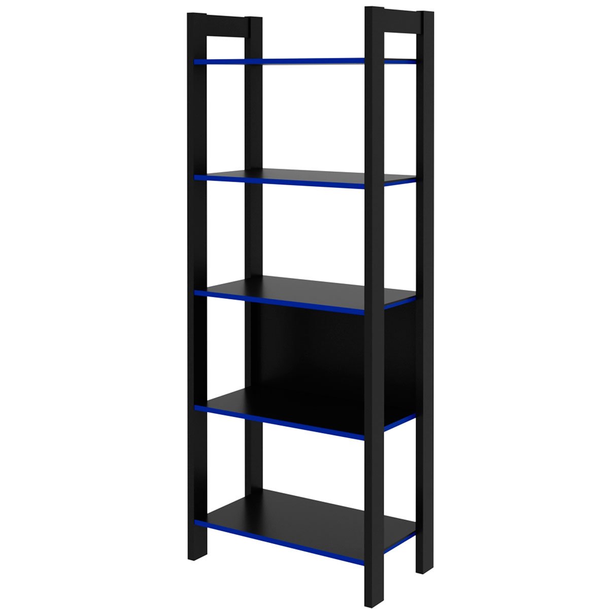 Estante Multiuso Gamer Livreiro Office 5 Prateleiras Preto/Azul