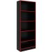 Estante Multiuso Gamer Livreiro Office 5 Prateleiras Preto/Vermelho