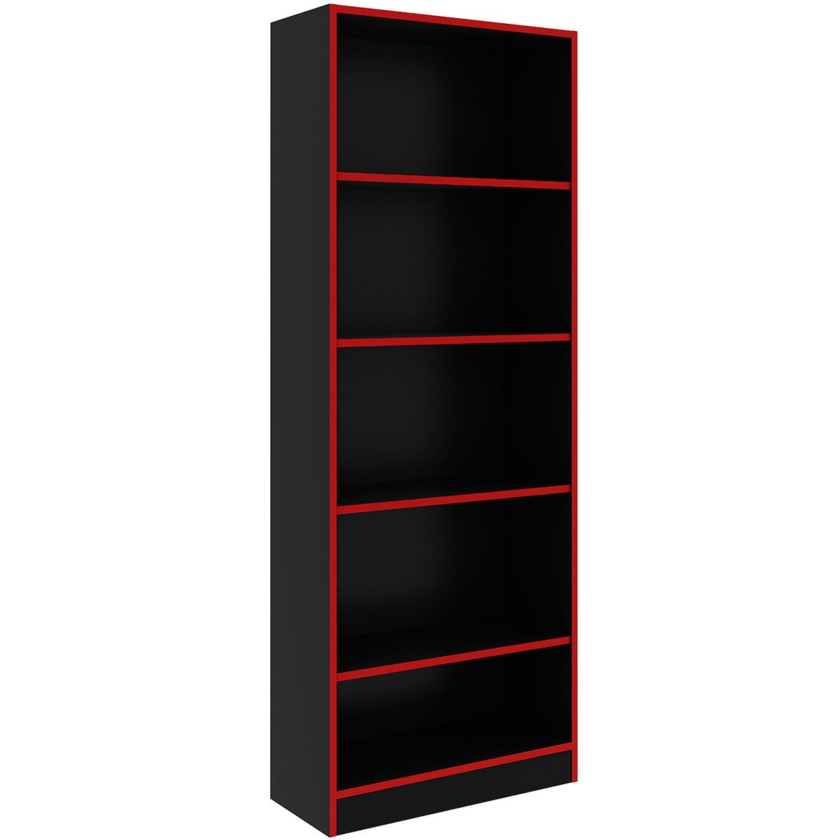 Estante Multiuso Gamer Livreiro Office 5 Prateleiras Preto/Vermelho