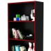 Estante Multiuso Gamer Livreiro Office 5 Prateleiras Preto/Vermelho