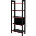 Estante Multiuso Gamer Livreiro Office 5 Prateleiras Preto/Vermelho