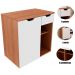Gabinete de Banheiro 60 cm 1 Porta 1 Gaveta Romana Amêndoa/Branco