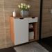 Gabinete de Banheiro 60 cm 1 Porta 1 Gaveta Romana Amêndoa/Branco