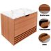 Gabinete de Banheiro 60 cm 1 Porta 1 Gaveta Sâmia Amêndoa/Mármore Branco
