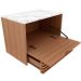 Gabinete de Banheiro 60 cm 1 Porta 1 Gaveta Sâmia Amêndoa/Mármore Branco