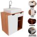 Gabinete de Banheiro 60 cm 1 Porta com Cuba Romana Amêndoa/Branco