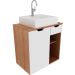 Gabinete de Banheiro 60 cm 1 Porta com Cuba Romana Amêndoa/Branco