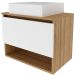 Gabinete de Banheiro 60 cm 1 Porta com Cuba Valente Amêndoa/Branco