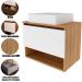Gabinete de Banheiro 60 cm 1 Porta com Cuba Valente Amêndoa/Branco